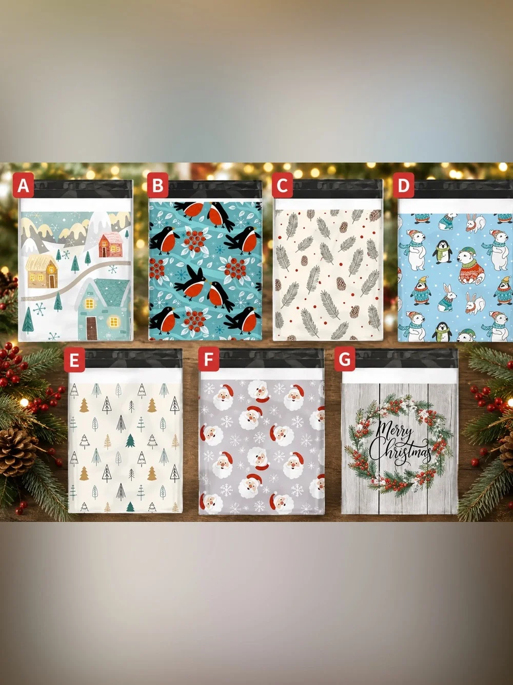 Holiday Poly Mailers